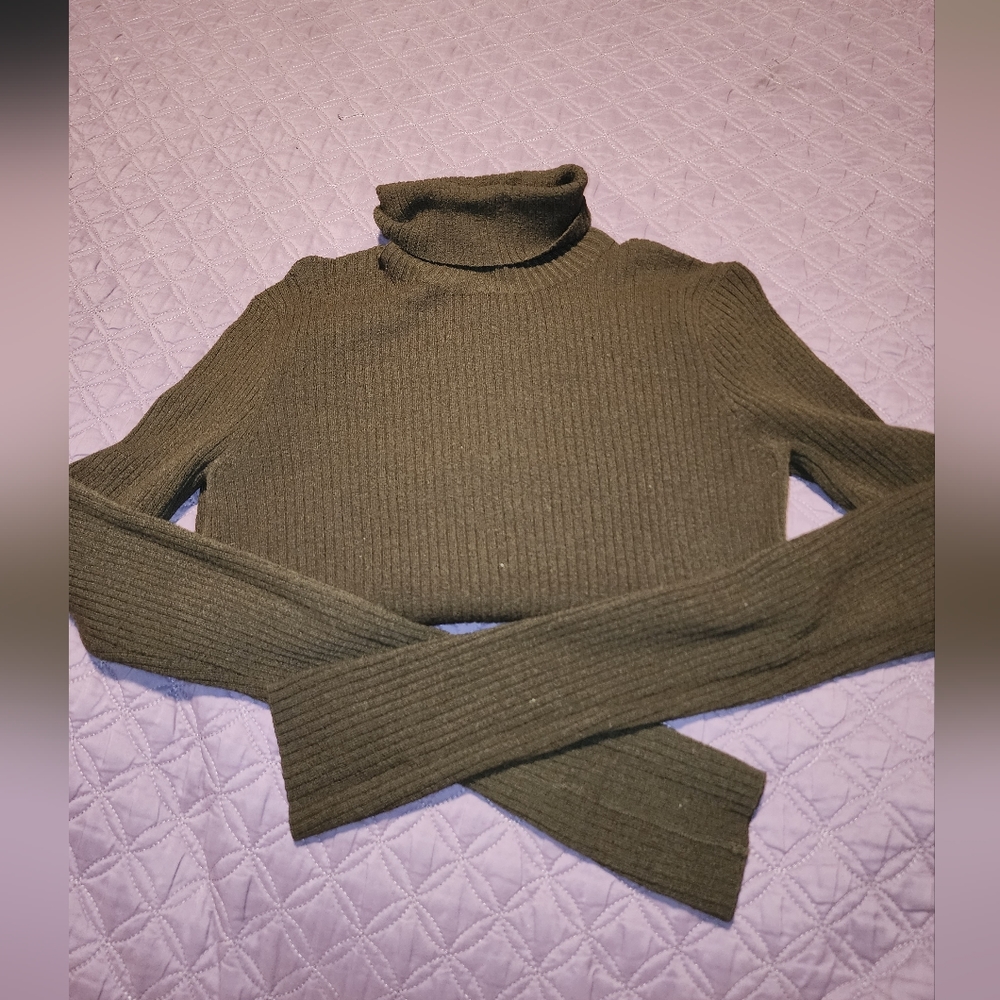 Kenneth Cole Reaction Olive Green Turtleneck Sweater L